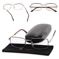 Okulary korekcyjne, oprawki, szkła - Plusy +3.00 Fotochromowe korekcyjne okulary do czytania z flexami ST334 złoty/brąz - miniaturka - grafika 1