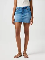 Spódnice - gonne donna wrangler 112362711 mini denim medium blue - miniaturka - grafika 1