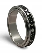 Pierścionki - Pierścionek antystresowy (obrotowy) - motyw Słońca, Księżyca i Gwiazd - miniaturka - grafika 1