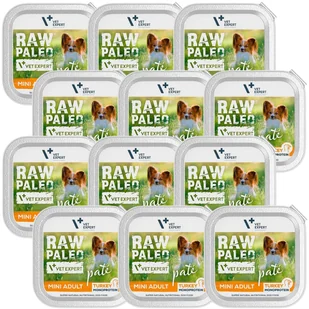 Vetexpert Raw Paleo Pate Mini Adult Turkey 12x150g - indyk tacka - Mokra karma dla psów - miniaturka - grafika 1