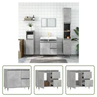 Szafki łazienkowe - The Living Store Szafka łazienkowa betonowa szara 65x33x60 cm materiał drewnopochodny - miniaturka - grafika 1