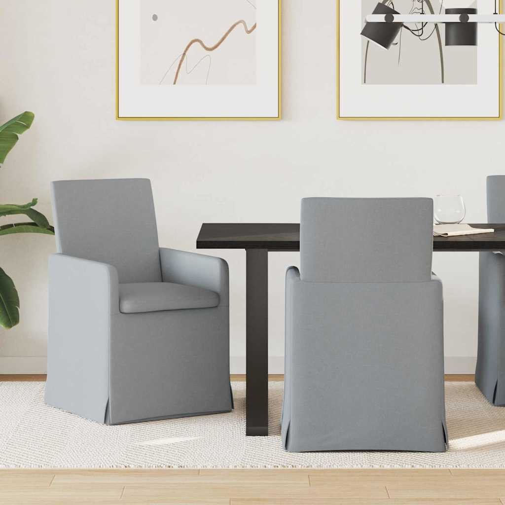 vidaXL Krzesła jadalne 2 pcs Jasnoszary 57 x 67 x 95 cm tkanina