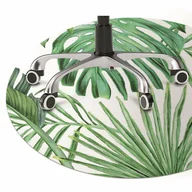 Podnóżki, podpórki, podkładki - Mata pod fotel ochrona paneli Palma i Monstera fi100 cm - miniaturka - grafika 1