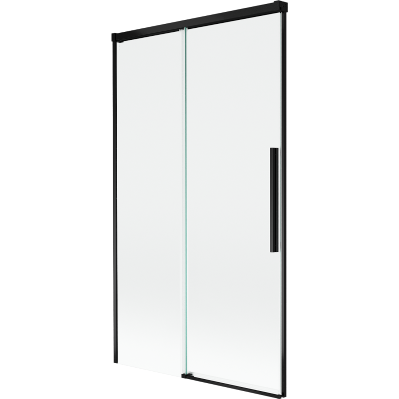 Mexen Rox parawan nawannowy 2-skrzydłowy rozsuwany 100 x 150 cm, transparent, czarny - 8C9-100-001-70-00