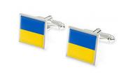 Spinki do mankietów i krawatów - SPINKI Z FLAGĄ UKRAINY kolor srebrny (ar1780) - miniaturka - grafika 1