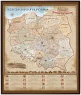Mapy i plansze edukacyjne - ArtGlob, Rzeczpospolita Polska mapa ścienna na podkładzie w drewnianej ramie - miniaturka - grafika 1