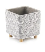 Donice - Donica z betonu dekoracyjnego na drewnianych nogach - kolekcja ETNO - miniaturka - grafika 1