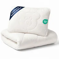 Kołdry i poduszki dla dzieci - Kocyk dziecięcy kołderka dziecięca 120x90 cm - kocyk i poduszka z motywem misia 40x60 cm Zestaw kołderek dziecięcych kołderka pościel mikrofibra biała - miniaturka - grafika 1