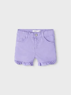 NAME IT Szorty materiałowe 13214426 Fioletowy Regular Fit - Spodenki damskie - miniaturka - grafika 1