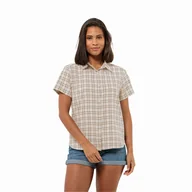 Koszule damskie - Damska koszula Jack Wolfskin FEBLA SHIRT W sand storm checks - XL - miniaturka - grafika 1