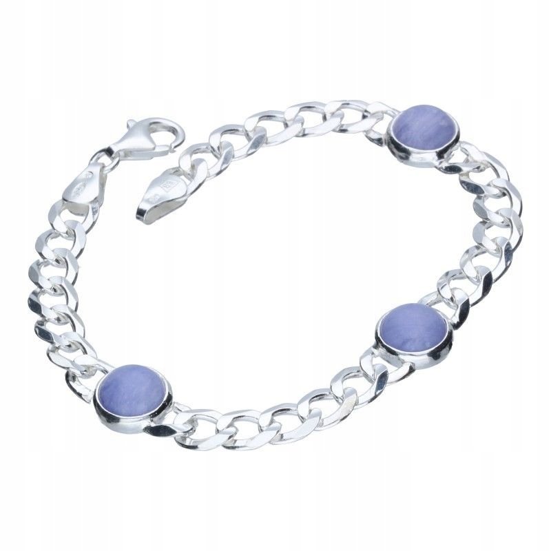 Bransoletka srebrna 925 z chalcedonem 9.39g na prezent pancerka