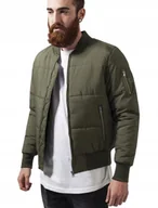 Kurtki męskie - URBAN CLASSICS KURTKA MĘSKA BOMBER ZIELONA NA ZAMEK M J7A - miniaturka - grafika 1