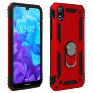 Etui i futerały do telefonów - Huawei Y5 2019 / Honor 8S Etui Bi Material Sztywny miękki magnetyczny stojak z pierścieniem Czerwony - miniaturka - grafika 1
