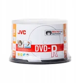 Nośniki danych - JVC DVD-R 4,7GB 16X INKJET WHITE PRINTABLE WATERPROOF PHOTO GLOSSY CAKE*50 70771BJCK0018 - miniaturka - grafika 1