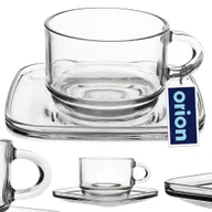 Filiżanki - Filiżanka ze spodkiem szklana 250 ml 6 szt. - miniaturka - grafika 1