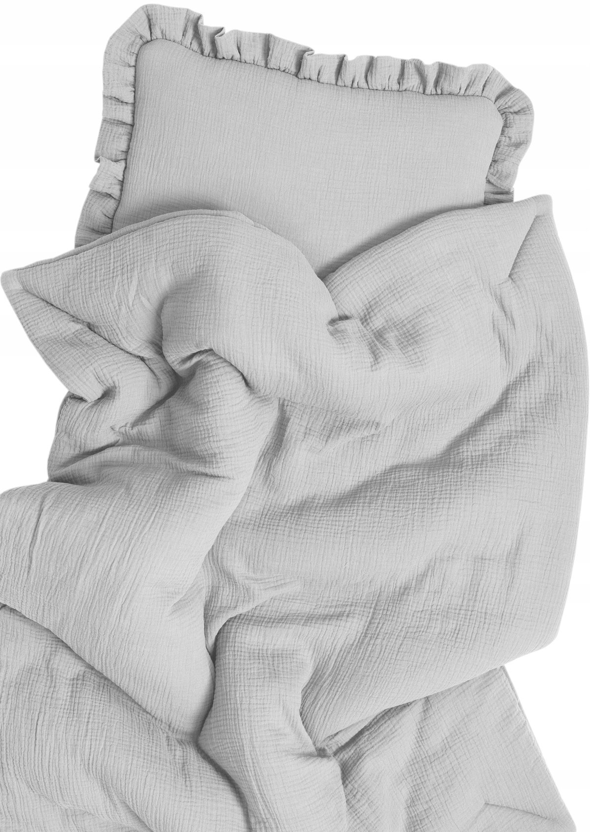 Pościel Muślinowa Niemowlęca Miękka 120X90 Z Wypełnieniem Ozdobna Falbanka