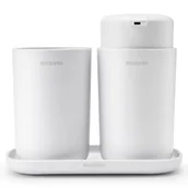 Akcesoria łazienkowe - Brabantia Nowości Zestaw akcesoriów łazienkowych 3 szt ReNew biały 280382 280382 - miniaturka - grafika 1