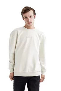 DeFacto Męski sweter z długim rękawem - okrągły dekolt bluza męska (kamień, XXL), Stone, XXL - Swetry męskie - miniaturka - grafika 1