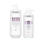 Szampony do włosów - Goldwell DUALSENSES BLONDES & HIGHLIGHTS Szampon 1000 ml + Kuracja 500 ml 0000052688 - miniaturka - grafika 1