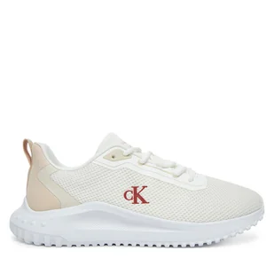 Sneakersy Calvin Klein Jeans Eva Runner L-Up Mix Mesh Logo Ck YW0YW01851 Biały - Sneakersy damskie - miniaturka - grafika 1