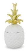 Figurki dekoracyjne - MAX-LAND FIGURKA POJEMNIK ANANAS BIAŁY ZŁOTY 25x12,5 - miniaturka - grafika 1