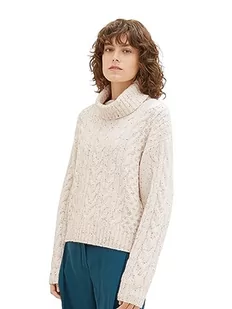 TOM TAILOR Sweter damski, 34107 – beżowy nep yarn, XS - Swetry damskie - miniaturka - grafika 1