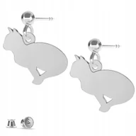 Kolczyki - Kolczyki srebrne Siedzący Kot 925 - miniaturka - grafika 1