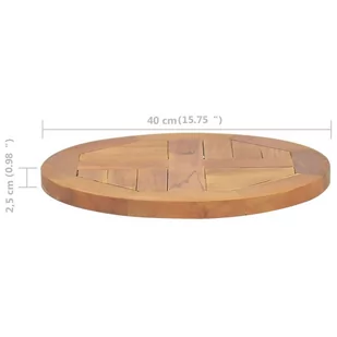 Blat stołu, lite drewno tekowe, okrągły, 2,5 cm, 40 cm Lumarko! - Meble modułowe i akcesoria - miniaturka - grafika 7