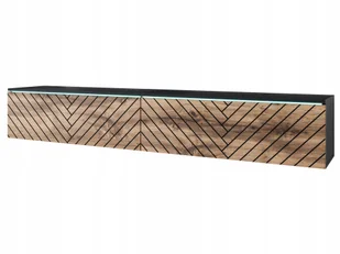 Lowboard Apollo II szafka Rtv 180cm półka pod Tv, komoda Mdf, jodełka - Szafki RTV - miniaturka - grafika 1