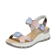 Sandały damskie - Rieker sandały damskie 66476, metalik, 40 EU - miniaturka - grafika 1