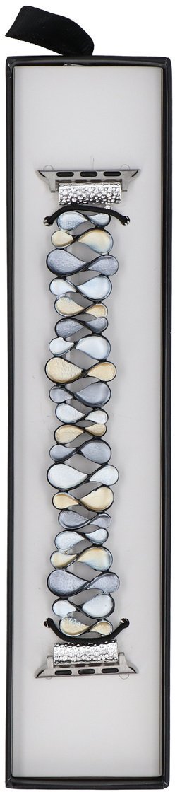 GlacierX Nowa bransoleta do smartwatcha GlacierX Gleam Bow Stretch Bracelet Ashen Ray do Apple Watch 38/40/41mm Szaro-Żółta