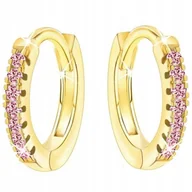 Biżuteria dla dzieci - KOLCZYKI SREBRNE DLA DZIEWCZYNKI KÓŁKA POZŁACANE KOŁA SREBRO - miniaturka - grafika 1