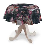 Obrusy i serwetki - Dekoria Obrus okrągły wielobarwne kwiaty na ciemnym tle 135 cm Gardenia 415-161-02 - miniaturka - grafika 1