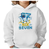 Bluzy dla dziewczynek - BLUZA DZIECIĘCA Z KAPTUREM 67 SIX SEVEN KLOCKI VIRAL 122-128 PREZENT - miniaturka - grafika 1