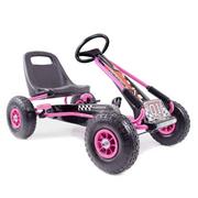 Jeździki dla dzieci - Super-Toys Wielki Gokart A-15 Pompowane Koła A-15-RÓŻOWY - miniaturka - grafika 1