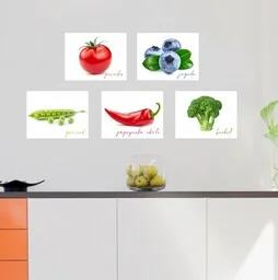 Zestaw 5 naklejek: Warzywa- naklejki na ścianę - Pomoce naukowe - miniaturka - grafika 1