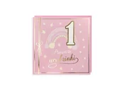 Kartki okolicznościowe i zaproszenia - Zaproszenia na roczek różowe - 5 szt. - miniaturka - grafika 1