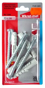 WKRĘT-MET Kołek rozporowy z wkrętem do drewna z łbem 6-kątnym 12 mm x 80 mm - Kołki - miniaturka - grafika 1
