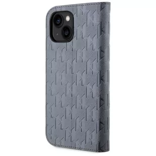 Karl Lagerfeld KLBKP14SSAKLHPG iPhone 14 6.1" bookcase srebrny/silver Saffiano Monogram - Etui i futerały do telefonów - miniaturka - grafika 2