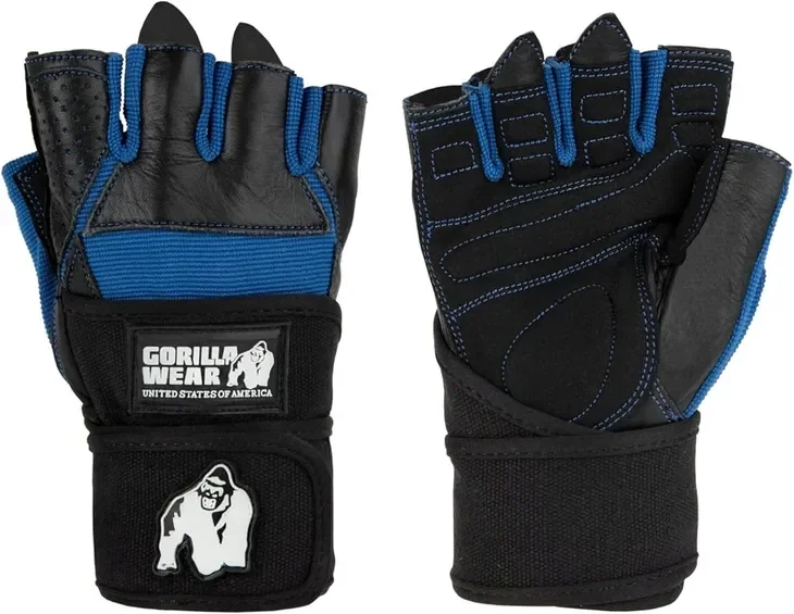 Rękawiczki Gorilla Wear Dallas z Owijkami 2XL czarne niebieskie