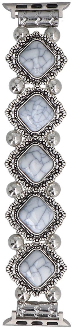 GlacierX Nowa bransoleta do smartwatcha GlacierX Vintage Stones Stretch Bracelet Marbled White do Apple Watch 38/40/41mm Biała