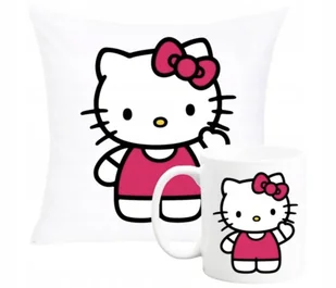 ZESTAW PODUSZKA + KUBEK Prezent HELLO KITTY KOTEK BAJKA + IMIĘ 28 - Gadżety dla niej i dla niego - miniaturka - grafika 1