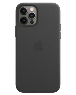 Etui iPhone 12/12 Pro Max Apple Leather Case z MagSafe - czarne - Etui i futerały do telefonów - miniaturka - grafika 1