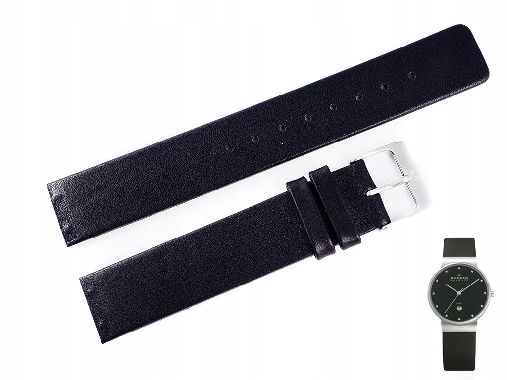 Pasek SKAGEN 355LSLB 358LSL 358LSLB 358LSLBW czarny skórzany oryginał