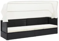 Leżaki ogrodowe - Czarna sofa ogrodowa z zadaszeniem W0-C45 - miniaturka - grafika 1