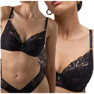 Biustonosze - Biustonosz Alles Truffle Noir P-UP czarny z czekoladą - 75B - miniaturka - grafika 1