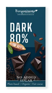Czekolada Gorzka 80 % BEZ Dodatku Cukr��w Bezglutenowa BIO 60 g - Benjamissimo - Zdrowa żywność - miniaturka - grafika 1