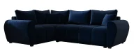 Narożniki - Granatowy welurowy narożnik L z funkcją spania W0-W72 - miniaturka - grafika 1