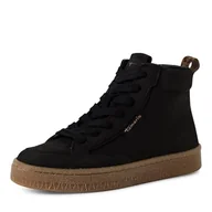 Botki damskie - Tamaris Damskie sztyblety Lace Boot Flat 1-25203-45, czarne, 42 EU, czarny, 42 EU - miniaturka - grafika 1