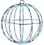 Ozdoby bożonarodzeniowe - vidaXL Piłka z 96 diodami LED Zimna biel 30 cm Metal - miniaturka - grafika 1